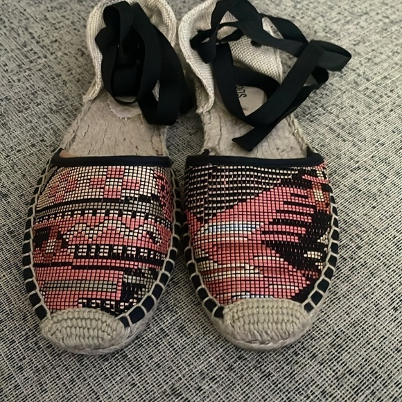 Saludos "Tapestry" Espadrilles Tie Up Sandals Size 8 - Picture 12 of 12